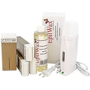 EpilWax Royal Ontharingset Compleet met: Professionele Wax Heater 4 Roll-On Wax 100 ml Vanille, 100 Ontharingsstrips, 1 Fles van 250 ml After Wax Oil (Royal Vanilla Series 4)