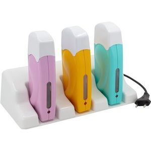 EpilWax - Professionele epilator waxverwarmer - 3 veelkleurige waxverwarmers voor roll-on wax 100 ml 1 houder - ontharingsapparaat waxverwarmer navulpatroon (driekleurig, meerkleurig)