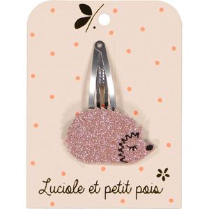 Luciole Et Petit Pois | Haarknipjes | Haarspeldjes | Glitter | Egel Roze | 5cm | 1 Stuk