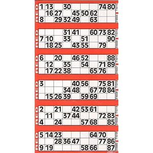 CARTALOTO - 8 notitieboeken met 750 Jumbo Bingo tickets - rood, JOJBB1-06, meerkleurig