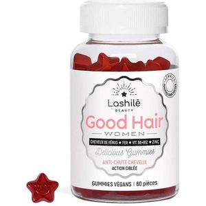 Lashilé Beauty Good Hair Women - Tegen Haaruitval - Haarvitamine - Biotine - Vitamine B6 - 60 gummies - suikervrij