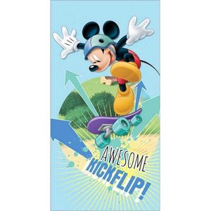 Disney Mickey Mouse Skateboard Strandlaken - Kickflip Badlaken 70 x 140 cm - Microvezel