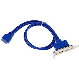 KALEA-INFORMATIQUE Low Profile USB 3.0 5G beugel met 2 type A poorten. Aan te sluiten op de interne 19-pins USB3-poort op het moederbord.