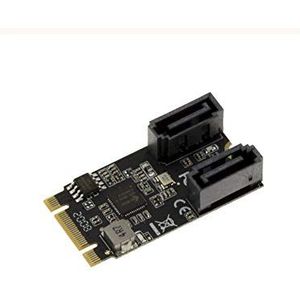 KALEA-INFORMATIQUE M.2 (M2 NGFF) type PCIe M of B+M Key 2 Port SATA 3.0 6Gbps met JMB582 chipset