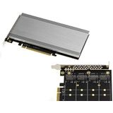 KALEA-INFORMATIQUE M2 PCIe x16 - Controllerkaart - Voor 4 M.2 NVMe M Key SSD's - 2824 Chipset