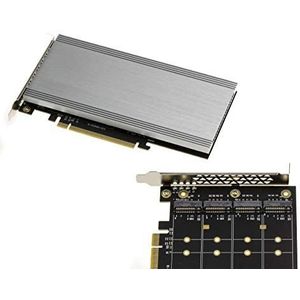 KALEA-INFORMATIQUE M2 PCIe x16 - Controllerkaart - Voor 4 M.2 NVMe M Key SSD's - 2824 Chipset