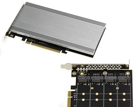 KALEA-INFORMATIQUE M2 PCIe x16 - Controllerkaart - Voor 4 M.2 NVMe M Key SSD's - 2824 Chipset
