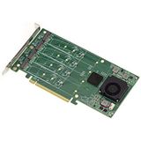 KALEA-INFORMATIQUE M2 PCIe x16 - Controllerkaart - Voor 4 M.2 NVMe M Key SSD - PLX PEX 8747-32GB Chipset - Totale Capaciteit 128G