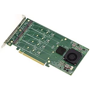 KALEA-INFORMATIQUE M2 PCIe x16 - Controllerkaart - Voor 4 M.2 NVMe M Key SSD - PLX PEX 8747-32GB Chipset - Totale Capaciteit 128G