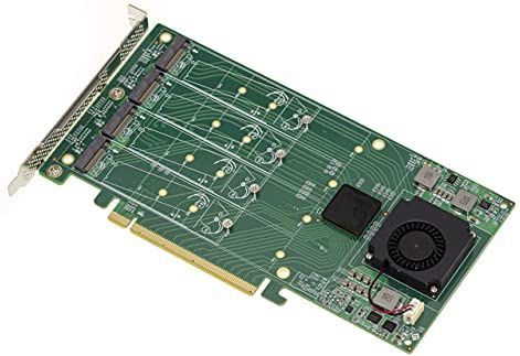 KALEA-INFORMATIQUE M2 PCIe x16 - Controllerkaart - Voor 4 M.2 NVMe M Key SSD - PLX PEX 8747-32GB Chipset - Totale Capaciteit 128G