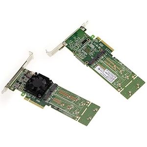 KALEA-INFORMATIQUE M2 PCIe 3.0 x8-controllerkaart voor 4 M.2 NVMe M Key SSD's. PLX PEX 8747 chipset