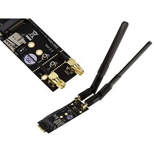 KALEA-INFORMATIQUE Extender M2 Bkey + SIM naar M.2 B Key Adapter voor 3G 4G 5G modulekaart, met 2 antennes