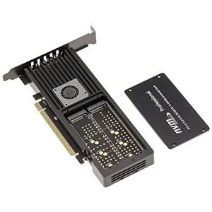 KALEA-INFORMATIQUE PCIe 3.0 x16 controllerkaart voor 4 M.2 NVMe SSD's met PEX8747 PLX-chipset - bekistingsbeveiliging van geventileerd aluminium