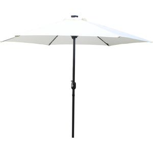 Concept-U - Rechts ronde led parasol Ø 2,7 m ecru AMALFI