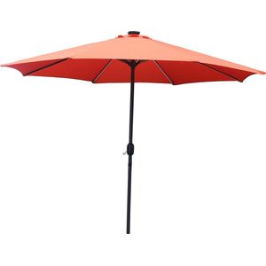 Concept-U - Rechts ronde led parasol Ø 3 m terracotta MANAROLA