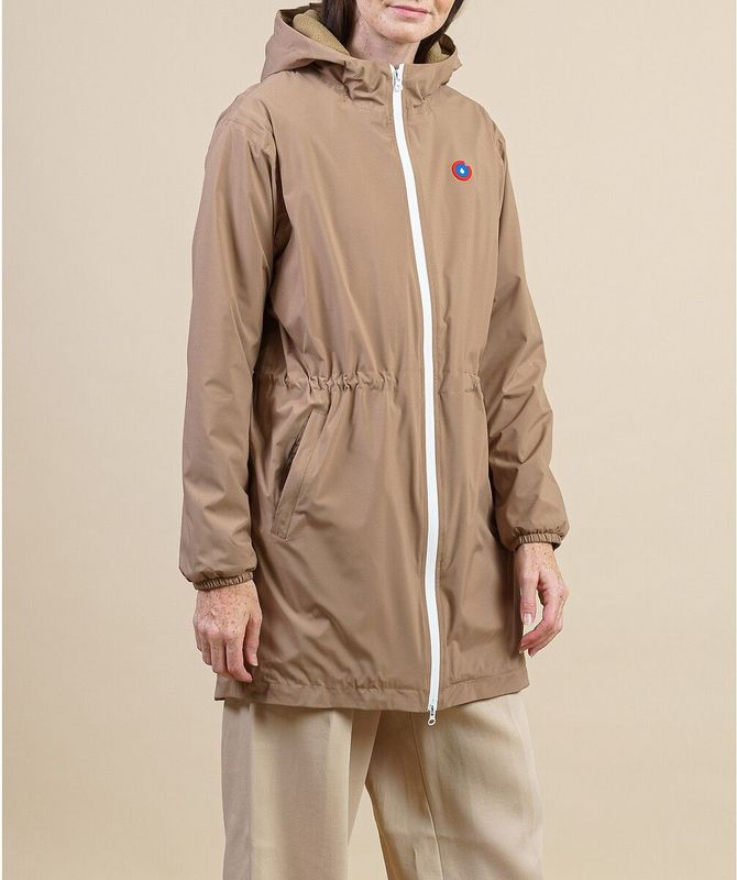 POMPIDOU FLOTTE - Halflange Parka - Beige - Polyester - Gevoerd in Fleece