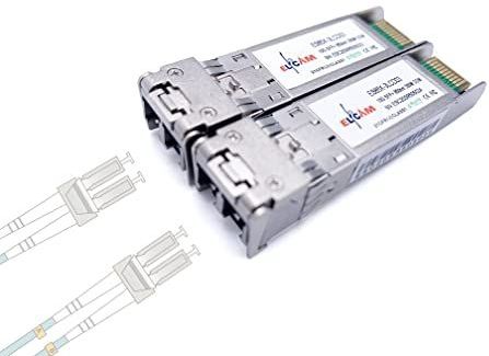Elfcam - 10 GB SFP+ Glasvezeltransceiver Module - 2 Stuks - LC/UPC DM-aansluiting - 850nm DDM 300M