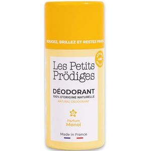 Monoï deodorant, 40 g, 100% natuurlijk, alle huidtypes, zonder alcohol, conserveermiddel, aluminium, parabenen, gevoelige huid, gemaakt in Frankrijk, veganistisch LES PETITS PRODIGES