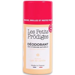 Deodorant vanillemelk, 40 g, 100% natuurlijk, alle huidtypes, zonder alcohol, conserveermiddel, aluminium, parabenen, gevoelige huid, gemaakt in Frankrijk, veganistisch LES PETITS PRODIGES