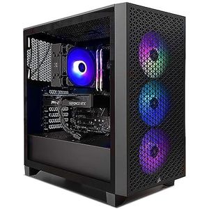 Corsair iCUE Gaming-PC mit AMD 4070, RTX 4070 12 GB, B550M Pro WiFi, 16 GB DDR4, 1 TB SSD (1000 GB, 16 GB, GeForce RTX 4070), PC, Zwart