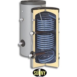 Geëmailleerde boiler voor sanitair warm water 2 spiralen 1500L