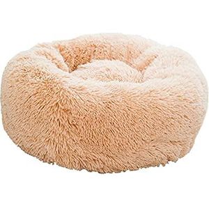 Hondenmand Huisdier Bed Kennel Hond Ronde Kat Slaapzak Lange Pluche Grote Puppy Kussen Mat Huisdierbed (Color : Apricot, Size : 40cm)