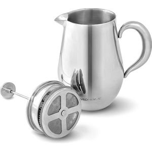 VeoHome RVS Franse Pers - 1 Liter - Duurzaam, Dubbelwandig & Eco-vriendelijk voor Perfecte Koffie