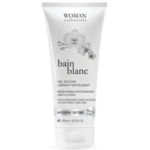 BAIN Blanc 200 ml - VERHELDERENDE, HERSTELLENDE DOUCHEGEL. Intieme zones en Lichaam. Rijpende of verzwakte Huid. Hyperpigmentatieproblemen. Verzorgende Nabehandeling voor na Ingrepen. Met Hyaluronzuur en Witte Orchidee.