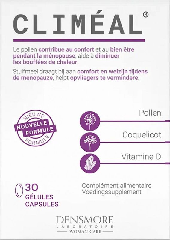 Climéal - Caps - Voedingssupplement - 30 Stuks - Ondersteunt Vrouwen in de Menopauze