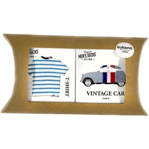 Vintage Oldtimer sokken - 2 paar sokken in mooie geschenkverpakking - Maat 41/46