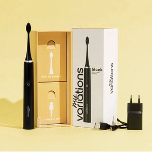 My Variations - Sonische elektrische tandenborstel - Oplaadbaar - 1 maand batterij - 5 poetsmodi - Geïntegreerde timer van 2 minuten - 1 handvat en 1 borstel (zwart)