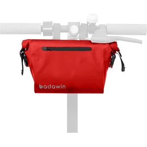 Badawin - Stuurtas ""Tess"" - Koraal Rood - Waterdichte frametas met veel ruimte - 3l volume - Afneembaar - Draagtas - - fietstas met reflectoren en praktische vakken