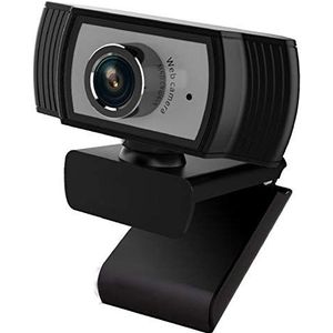 Heden HD webcam, oproepen en video-opnamen, Full HD 1080p, gaming stream, twee microfoons, klein, agile, verstelbaar, PC/Mac/Laptop/Tablet/Chromebook - zwart
