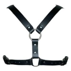 Men Harness Body Chest PU Leather Sexy Punk Belt Adjustable Buckle Gay(Color:Black,Size:One Size)