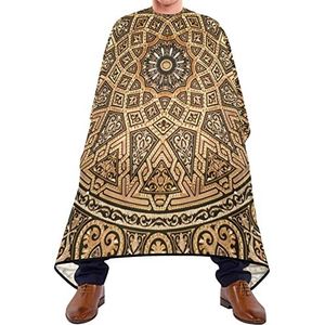 Kapsel Salon Cape Golden Mandala Etnisch Haar Snijden Cape Waterdichte Snijden Jurk Verstelbare Elastische Sluiting Kappers Schort Voor Kapsel Kapperszaak Kids 140X168Cm