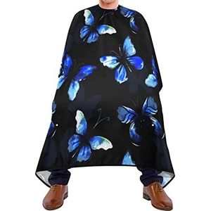 Kapsel Salon Cape Blauw Vlinder Haar Snijden Schort Gemakkelijk Schoon Kapper Cape Lichtgewicht Kapperjurk Cape Voor Kapperszaak Volwassenen Kids 140X168Cm