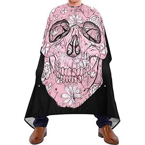 Kapperjurk Cape Schedel Roze Bloem Scheren Bib Gemakkelijk Schoon Haar Snijden Jurk Lichtgewicht Kappers Cape Voor Kapperszaak Haar Knippen Kapsel 140X168Cm