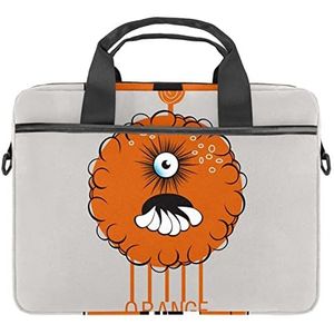 Grappige Cartoon Robot Oranje Laptop Schouder Messenger Bag Crossbody Aktetas Messenger Sleeve voor 13 13.3 14.5 Inch Laptop Tablet Beschermen Tote Bag Case, Meerkleurig, 11x14.5x1.2in /28x36.8x3 cm