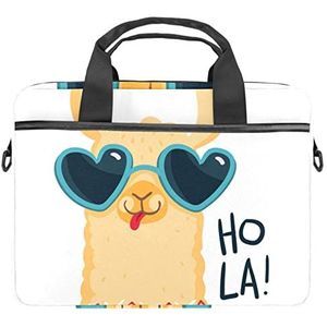 Hola Leuke Alpaca Cartoon Laptop Schouder Messenger Bag Crossbody Aktetas Messenger Sleeve voor 13 13.3 14.5 Inch Laptop Tablet Beschermen Tote Tas Case, Meerkleurig, 11x14.5x1.2in /28x36.8x3 cm