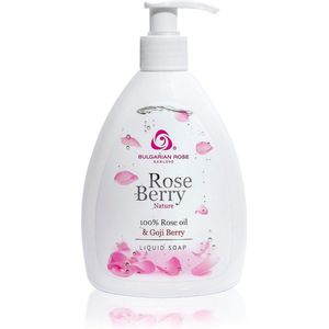 Liquid soap Rose Berry Nature | Milde vloeibare zeep met goji-bessen en 100% natuurlijke Bulgaarse rozenolie en rozenwater