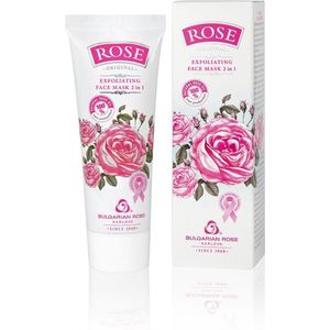 Exfoliating face mask 2 in 1 Rose Original | Gezichtsmasker met peeling met jojoba olie en 100% natuurlijke Bulgaarse rozenolie en rozenwater