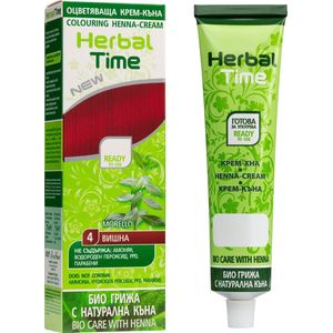 Herbal Time Morello #4 - Natuurlijke Henna Haarverf Zonder Ammoniak, PPD, Peroxide, Waterstofperoxide - 75ml