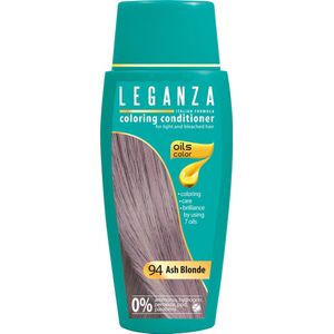 Leganza Coloring Conditioner Ash Blonde - Semi-Permanente Haarkleuring Asgrijs Blond - Natuurlijke Oliën - Zonder Ammoniak - 150ml