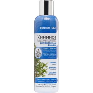 Herbal Time Kinine Shampoo - Voorkomt Haarverlies en Versterkt het Haar - Geen Siliconen/Sulfaten/Kleurstoffen - 200ml