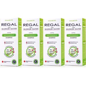 Regal Anti Roos Shampoo Voordeelverpakking - Kalmerend met Selenium Sulfide - voor Alle Haartypes - 4 x 200ml