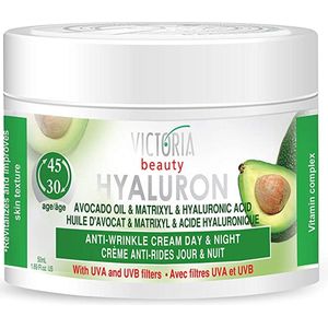 Victoria Beauty - Hyaluron gezichtscreme 50 ml met avocado olie 30 - 45 jaar