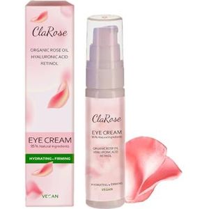 ClaRose - Anti-aging oogcrème met hyaluronzuur en 100% natuurlijke rozenolie; 30 ml