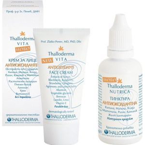 Thalloderma anti-oxidant set van 2 producten - verstevigende gezicht creme - natuurlijke anti-oxidant tinctuur 1x50ml en 1x100ml