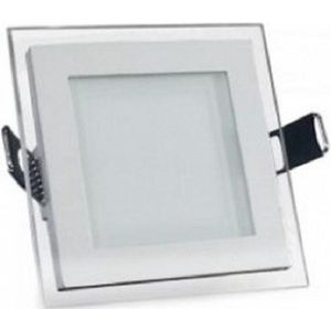 6w Led paneel - inbouwspot - Vierkant - Glas - 3000K - Warm wit