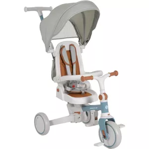 Driewieler voor kinderen, uitbreidbaar, driewieler voor kinderen, met opbergruimte, zonneklep, telescoopstang en afneembare pedalen, driewieler voor baby's, 9 maanden tot 5 jaar (blauw